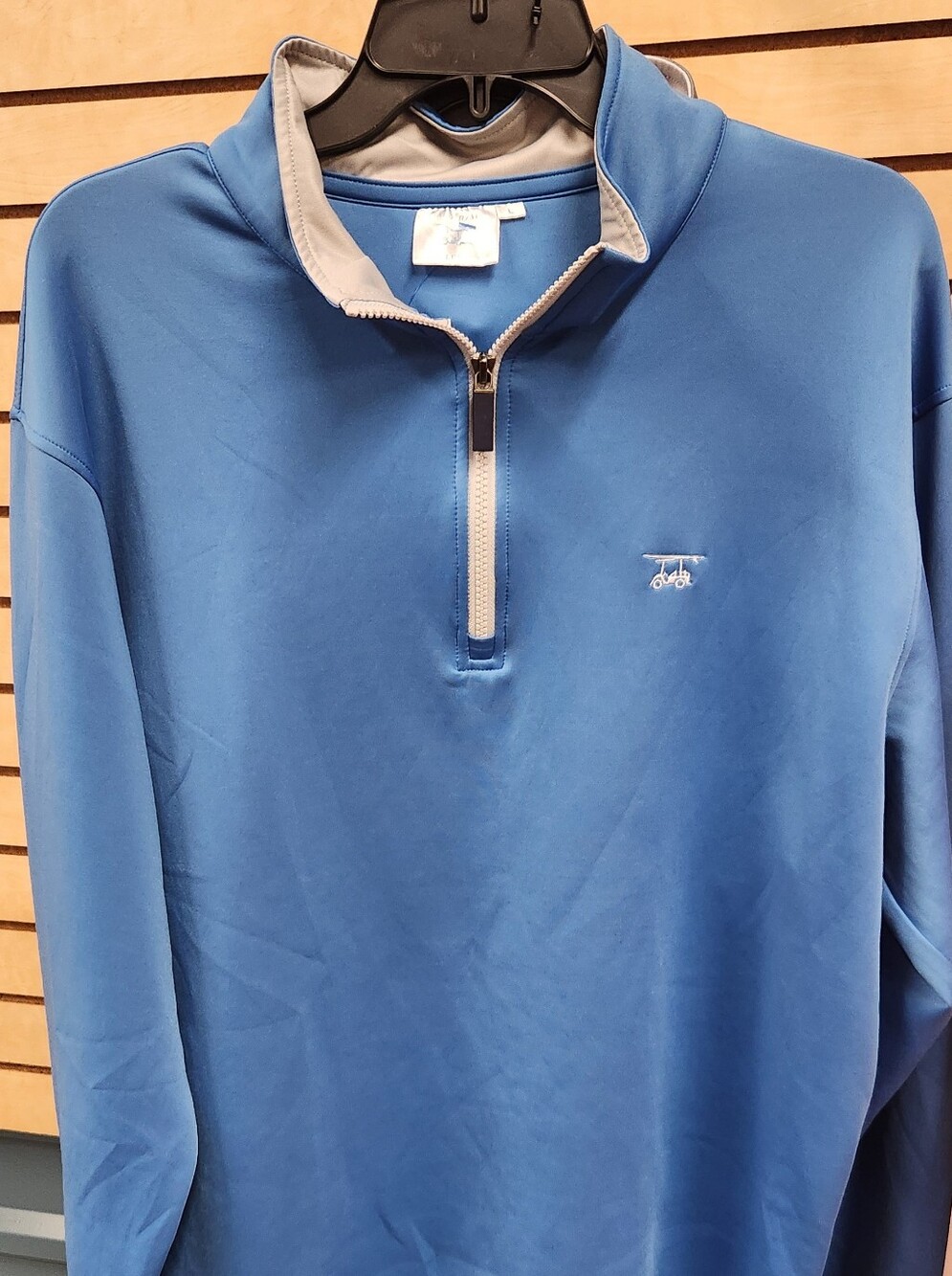 Bald Head Men's Blue Quarter-Zip Performance Sweater